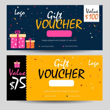 Yaratıcı indirim kuponu, hediye çeki veya kupon şablonu düzeni.