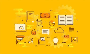 Fin-tech (finans teknolojileri) mekanizması arka plan.