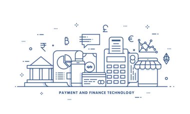 Internet para, ödeme güvenlik kavramı. Fintech (mali tec