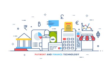 Internet para, ödeme güvenlik kavramı. Fintech (mali tec
