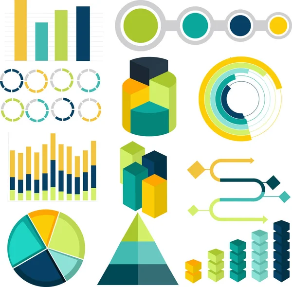 Juego de elementos de Infografía de Negocios Coloridos . — Archivo Imágenes Vectoriales