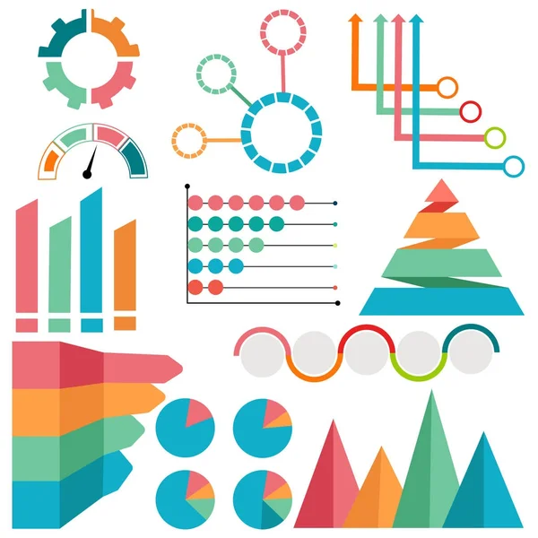 Colorido conjunto de elementos infográficos para el concepto de negocio . — Archivo Imágenes Vectoriales