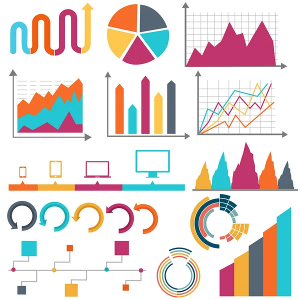 Kolorowe inny styl biznesu infografiki elementy collectio — Wektor stockowy