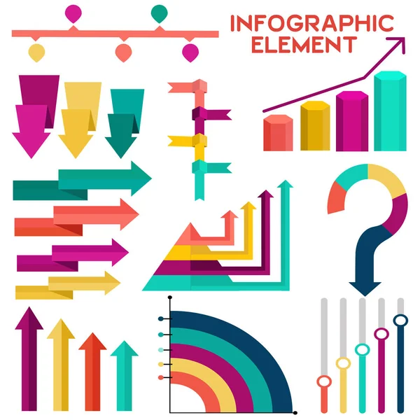 Kolorowy zestaw element Infografika. — Wektor stockowy