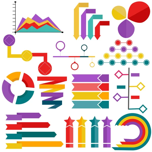 Raccolta di elementi infografici, grafici e grafici a torta . — Vettoriale Stock