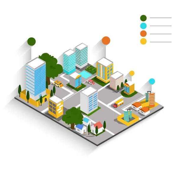 Isometric view of Industrial area for Business concept. — Stock Vector