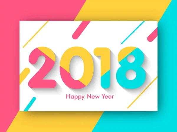 Colorful text 2018 on creative colorful background. — Stock Vector