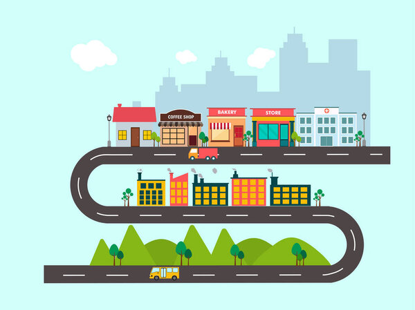 Timeline Infographic with three different area view.