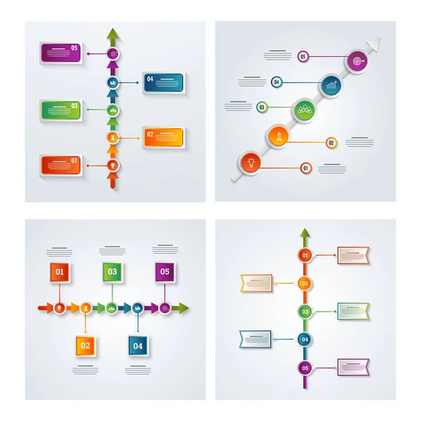 Serie di cinque fasi Infografica della linea temporale per il concetto di business . — Vettoriale Stock