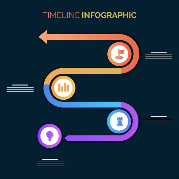 Diseño de plantilla de infografía de línea de tiempo para concepto de idea de negocio . — Vector de stock