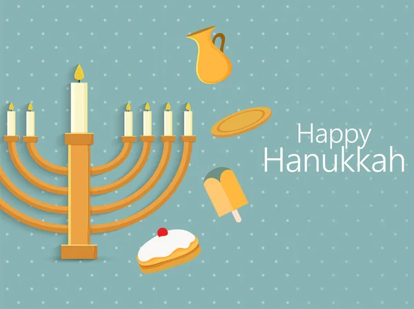 Joodse vakantie Hanukkah met menora (traditionele Candelabra), d — Stockvector