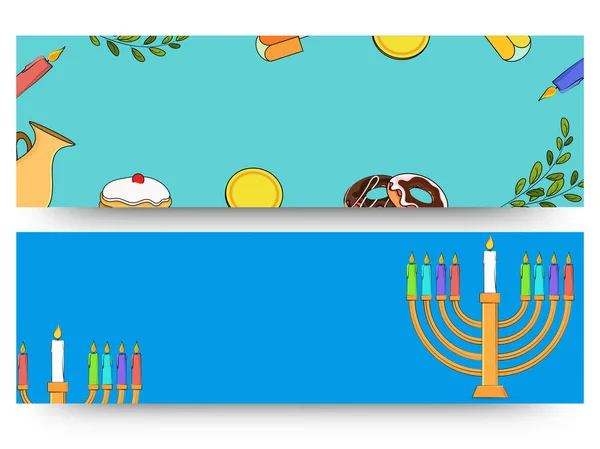 Jewish holiday Hanukkah with menorah (traditional Candelabra), d — Stock Vector