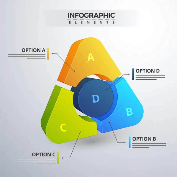 3D element infografikę, lub wykres z czterech (4) kroki . — Wektor stockowy