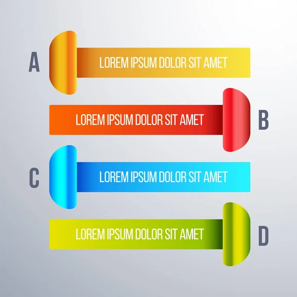 3D infographic element, or graph with four (4) steps . — Stock Vector