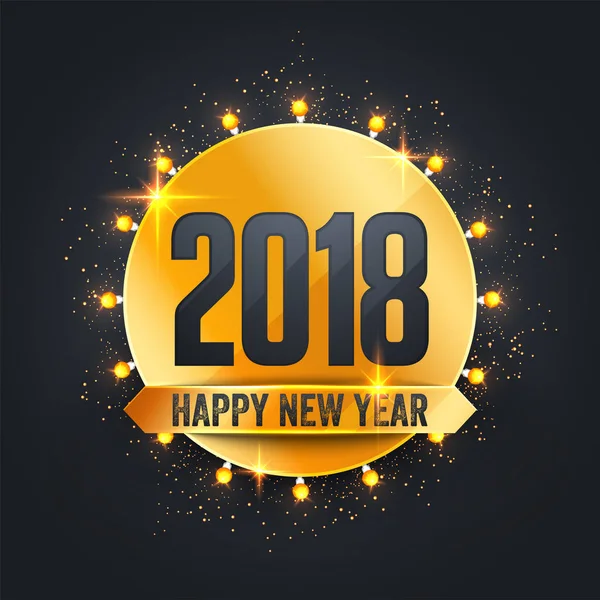 幸せな新しい年 2018 年お祝い背景 — ストックベクタ