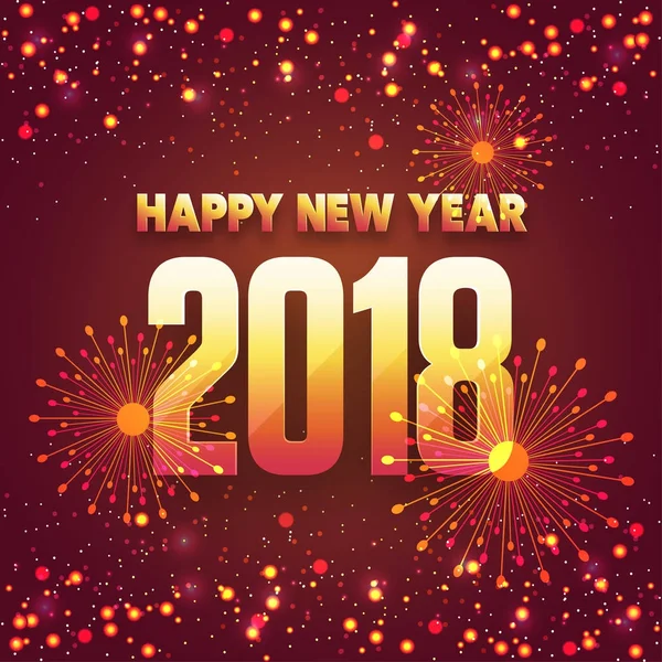 Happy New Year 2018 fond de célébration avec texte brillant sur fi — Image vectorielle