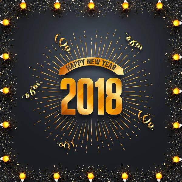 Celebração de Ano Novo 2018, Design de fundo de festa . — Vetor de Stock