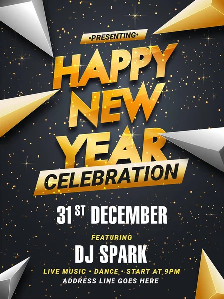 New Year 2018 Celebration, partij Flyer ontwerpen. — Stockvector