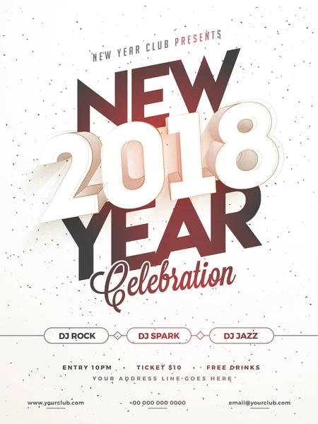 Szczęśliwego nowego roku 2018 Party plakat, baner lub projekt ulotki. — Wektor stockowy