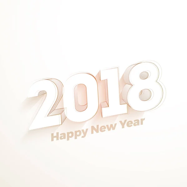 Elegantes, glückliches neues Jahr 2018 Poster- oder Flyer-Design. — Stockvektor