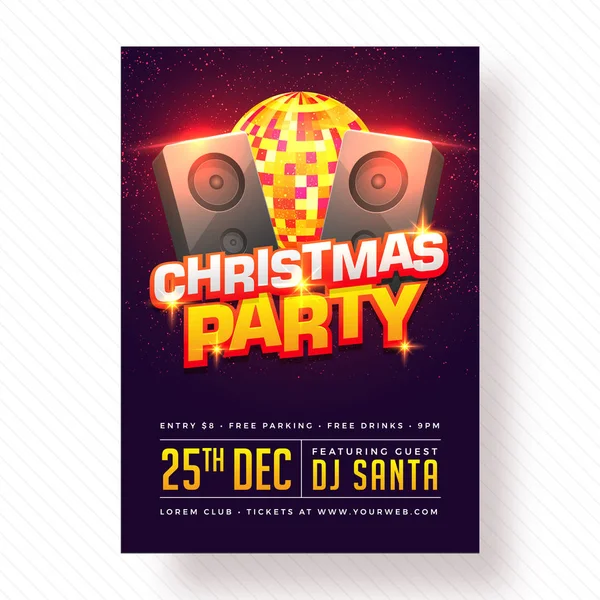 Weihnachtsfeier Party Poster, Banner oder Flyer Design. — Stockvektor