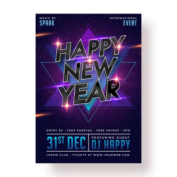 Happy New Year Party Poster, Banner of Flyer ontwerpen. — Stockvector