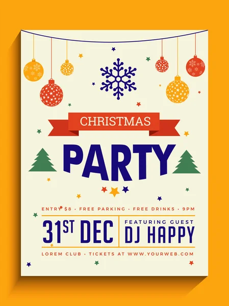 Bannière de fête ou conception de flyer pour les célébrations de Noël . — Image vectorielle