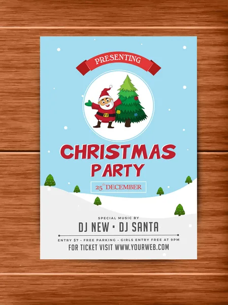 Party-Banner oder Flyer-Design für Weihnachtsfeiern. — Stockvektor