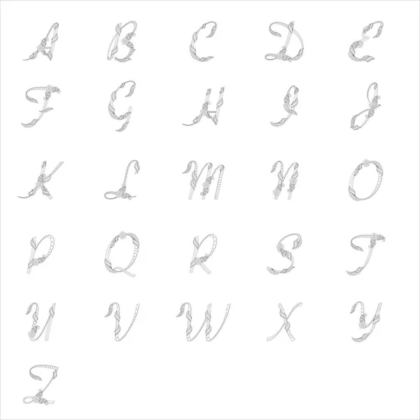 Alphabets stylisés, livre à colorier pour enfants . — Image vectorielle