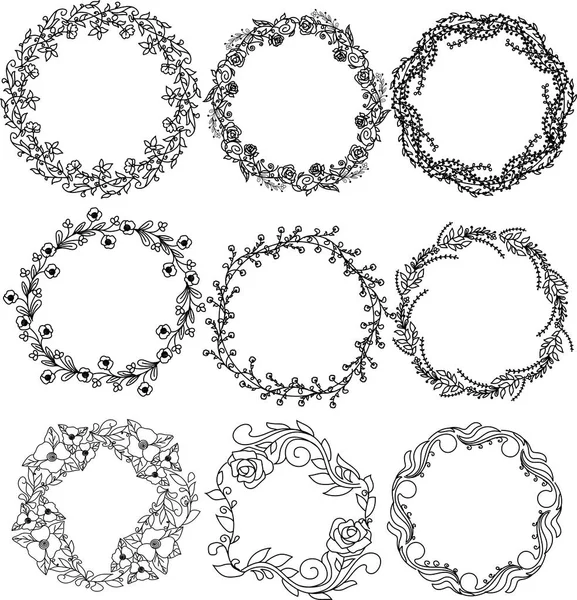 Schöne dekorative Rahmengestaltung mit eleganten floralen Ornamenten — Stockvektor