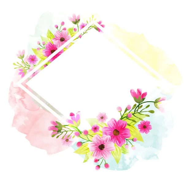 Akvarely květin zdobené rámy. — Stockový vektor