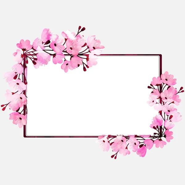 Aquarel bloemen versierd frames. — Stockvector