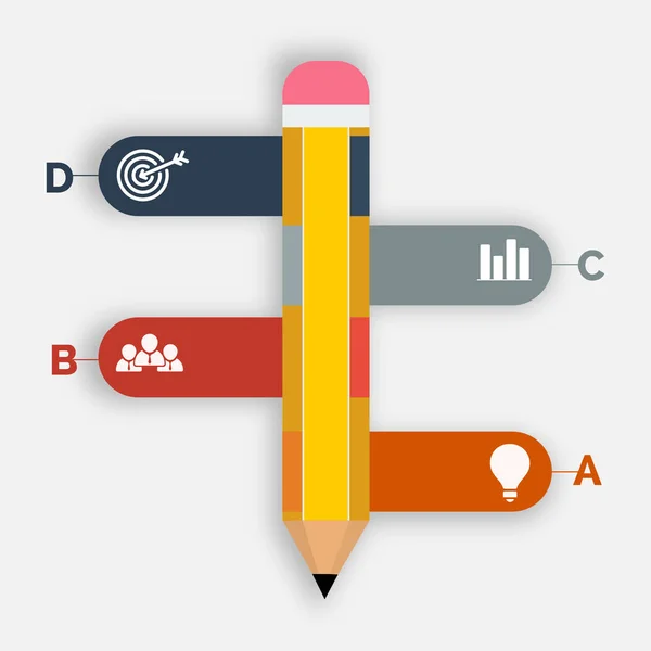 Kleurrijke Timeline Infographics lay-out met vier (4) stappen. — Stockvector