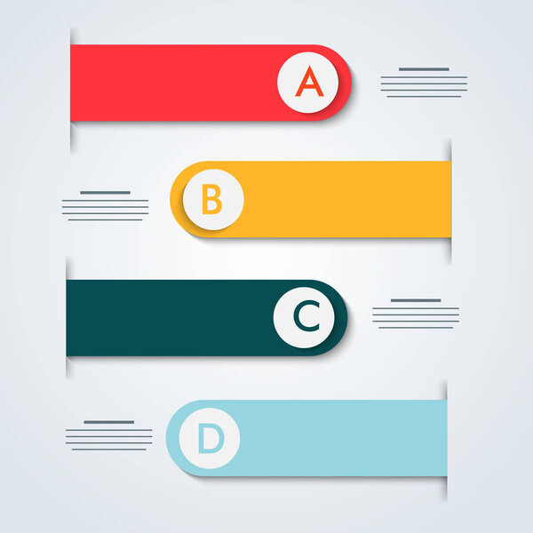 Colorful Timeline Infographics layout with four(4) steps.