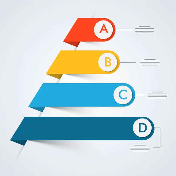 Färgglada Timeline Infographics layout med fyra (4) steg. — Stock vektor