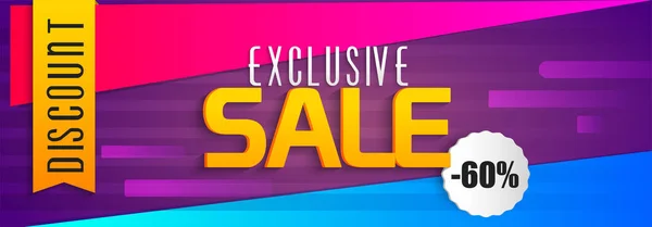 Exclusive Sale Website Banner with 60% off . — стоковый вектор