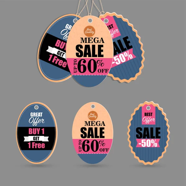Emblemas de venda coloridos e conjunto de etiquetas . —  Vetores de Stock