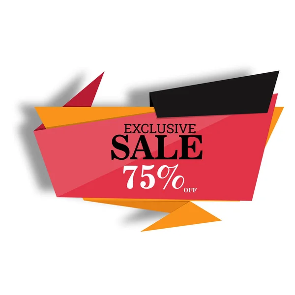 Exclusive Sale Banner, Sale Poster, Sale Flyer, Sale Vector. 75% — Stock vektor