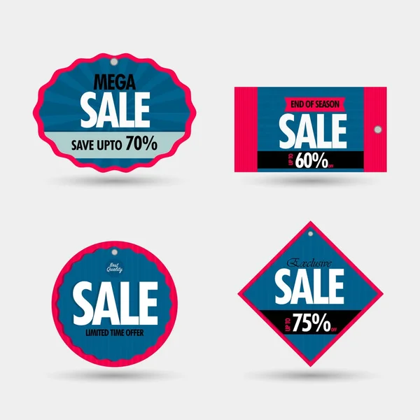 Sale Badge, or Tag in blue and red colors. — Stock Vector