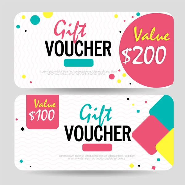 Buoni sconto creativi, Gift Card o layout modello Coupon . — Vettoriale Stock