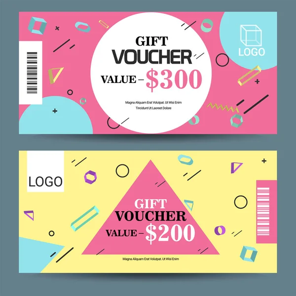Creative Discount Voucher, Gift Card or Coupon template layout. — Stock Vector