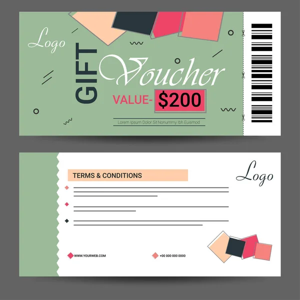 Creative Discount Voucher, Gift Card or Coupon template layout. — Stock Vector