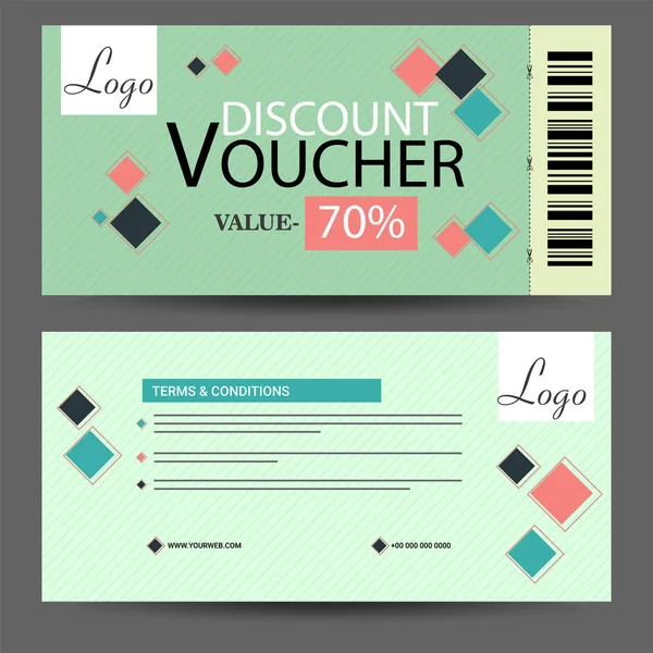 Buoni sconto creativi, Gift Card o layout modello Coupon . — Vettoriale Stock