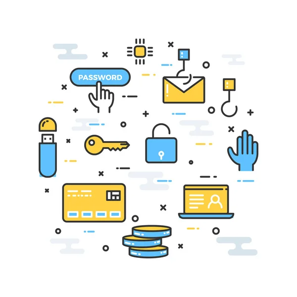 Fin-tech (financial technology) mechanism background. — Stock Vector