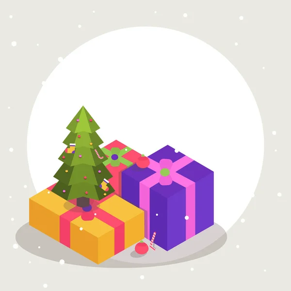 Merry Christmas uroczystości koncepcja stylisj Xmas Tree, i — Wektor stockowy