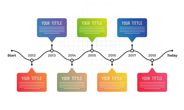 Timeline Layout de infográficos com sete (7) passos . —  Vetores de Stock