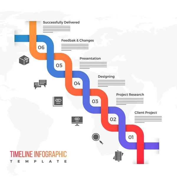 Pasos de flujo de trabajo de diseño como investigación, diseño, presentación, itrat — Vector de stock