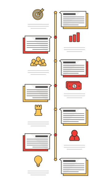 Plan plan chronologique infographie mise en page avec sept (7) étapes . — Image vectorielle