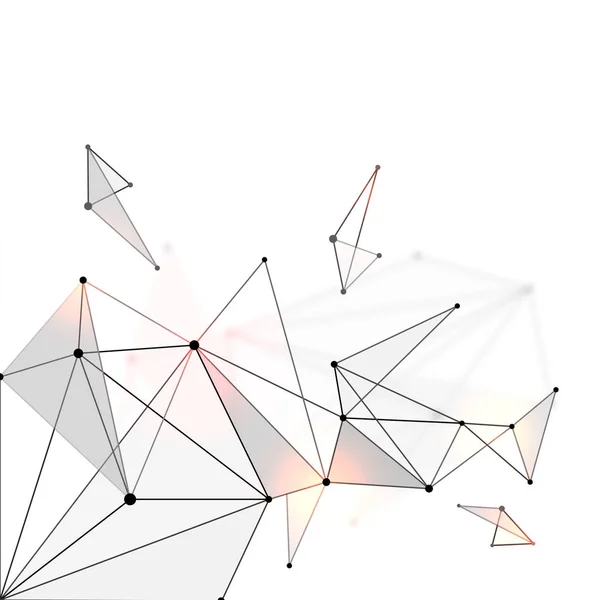 Fond abstrait avec des triangles mutliples liés au point — Image vectorielle