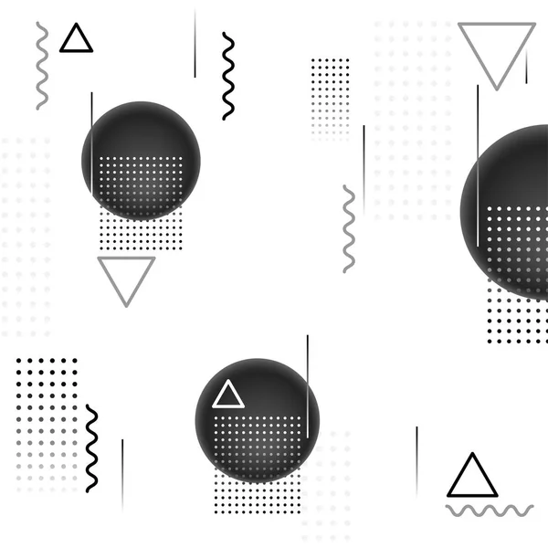 Fundo geométrico abstrato com esfera cinzenta e outras formas . — Vetor de Stock